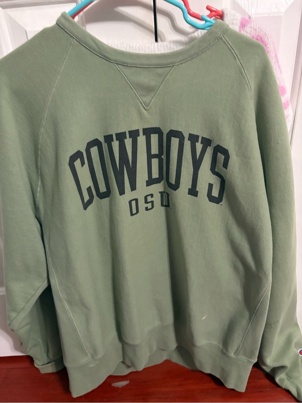 Champion Olive Green 'COWBOYS OSU' Crewneck Sweatshirt